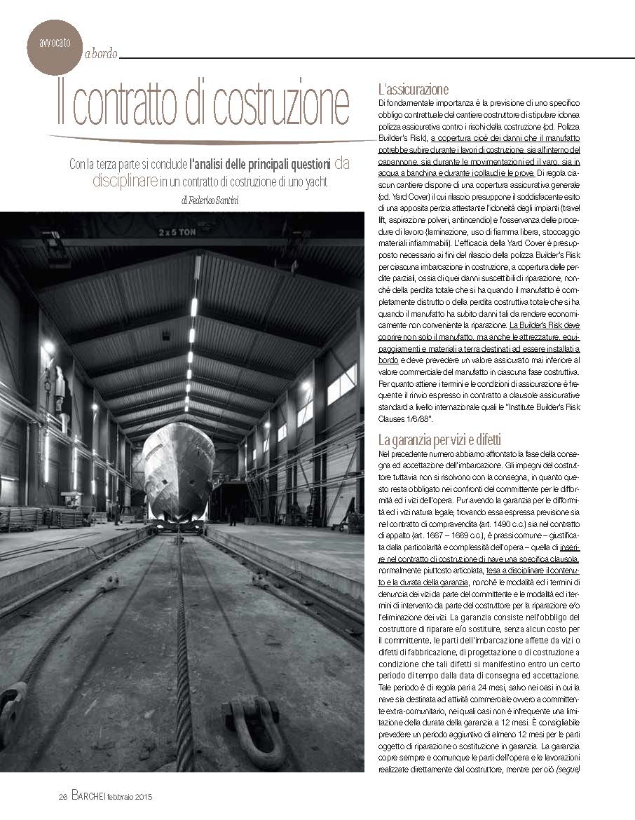 Il contratto di costruzione.