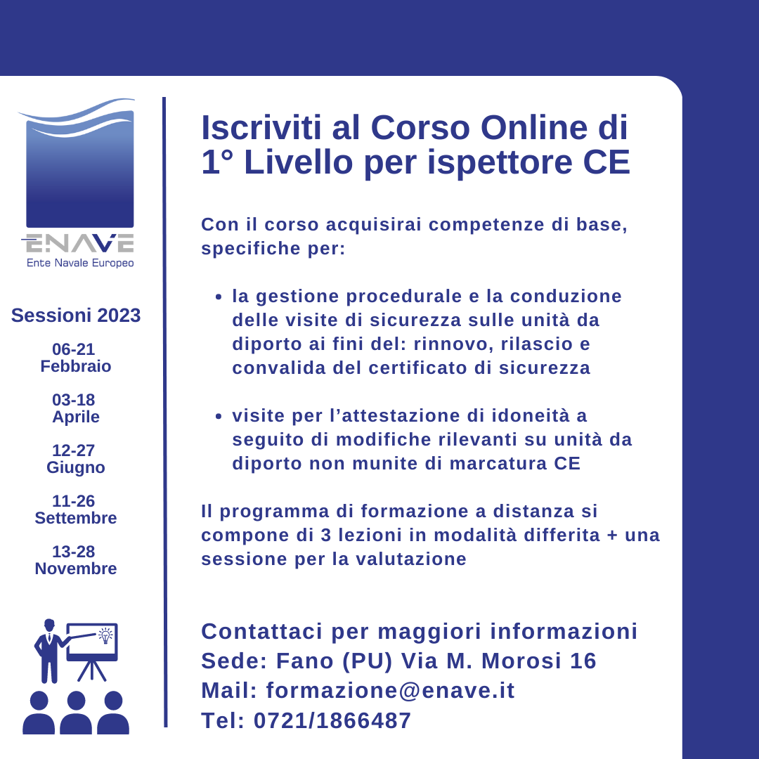 Corso di 1° Livello – Ispettore CE