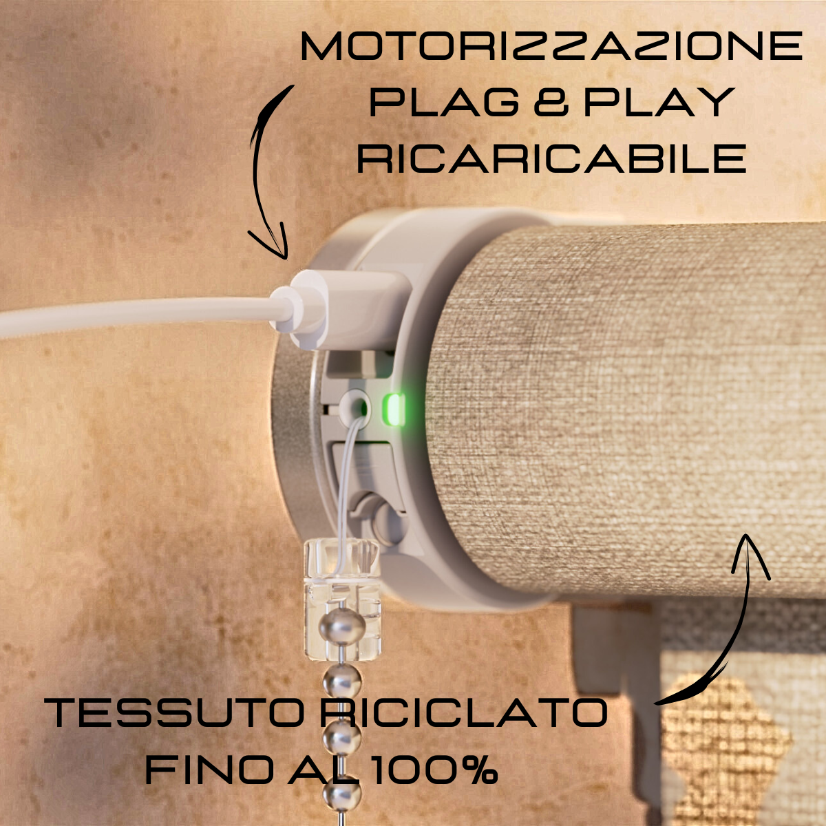 TENDAGGI ECOSOSTENIBILI MOTORIZZATI PRODOTTI DAL RICICLO DI PLASTICHE RECUPERATE DA MARI E OCEANI